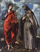 El Greco SS.John the Evangelist and Francis oil on canvas